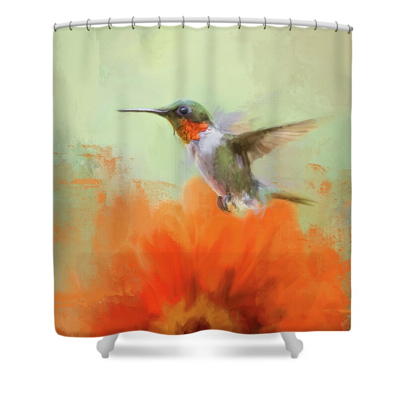 Colorful Shower Curtain featuring the painting Garden Beauty by Jai Johnson