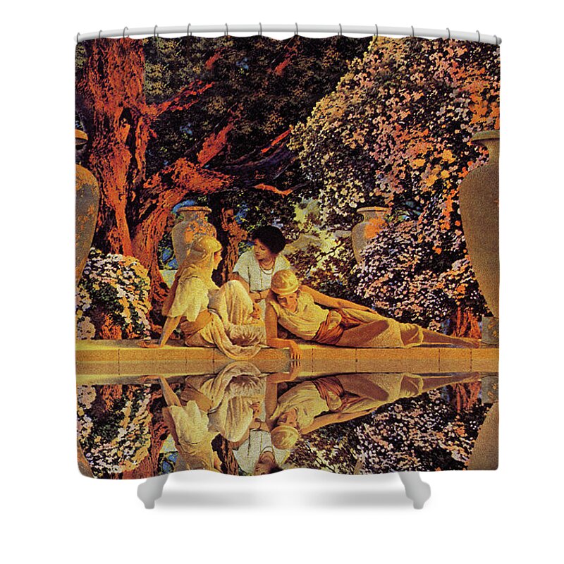 Reflection Shower Curtain featuring the painting Garden of Allah by Maxfield Parrish