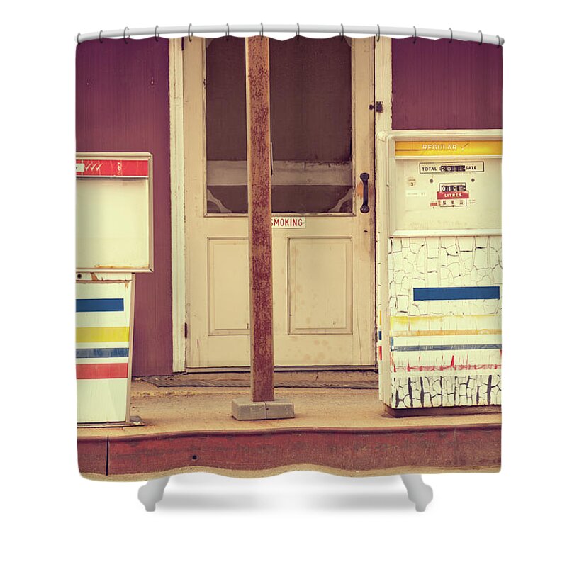 Retail Shower Curtain featuring the photograph Gas Stop by Shaunl