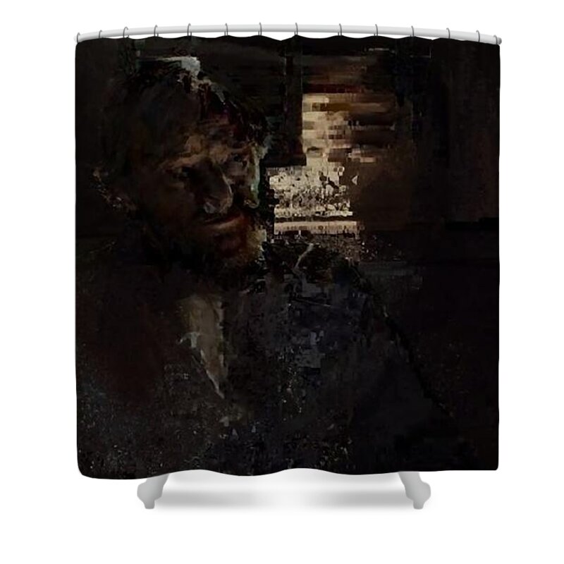 Assembly Shower Curtain featuring the painting Gentlemen by Matteo TOTARO