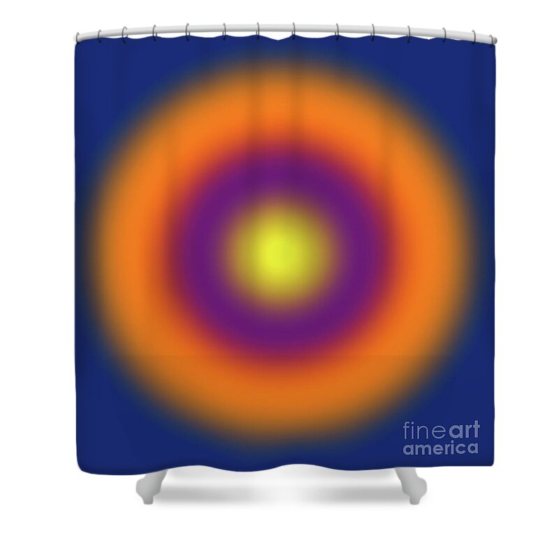 Orb Shower Curtain featuring the digital art Geometric lights, number 6, gradient by Alex Caminker