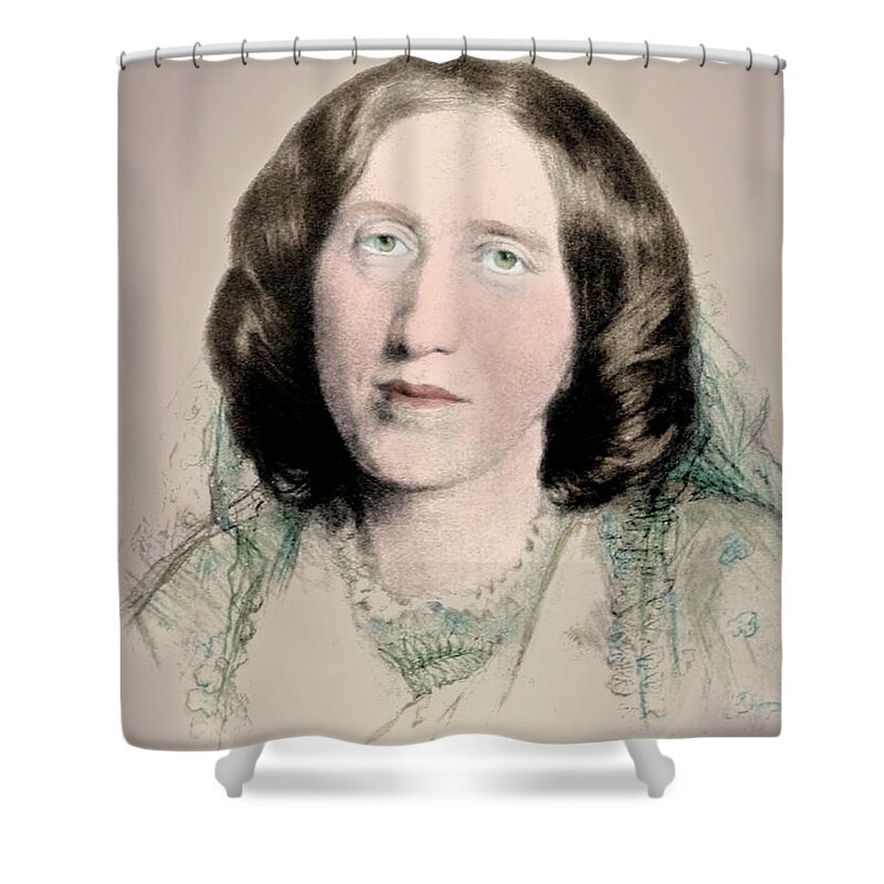19th Century Shower Curtain featuring the photograph George Eliot, English Author by Science Source