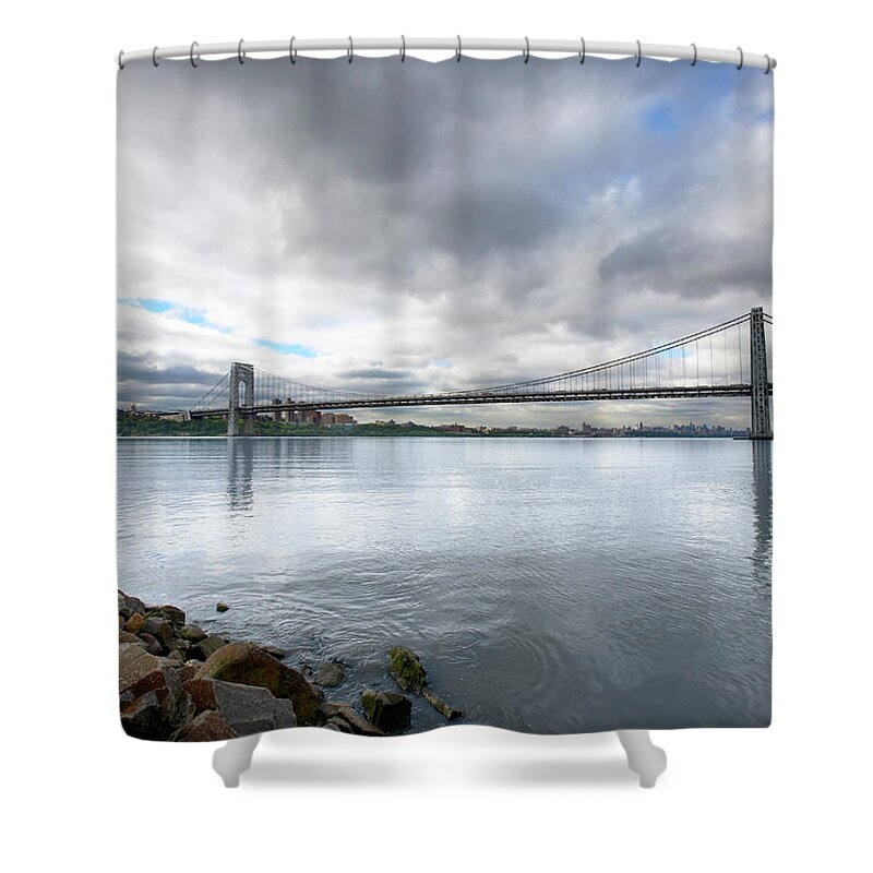 Part Of A Series Shower Curtain featuring the photograph George Washington Bridge, New York by Ryan Mcvay