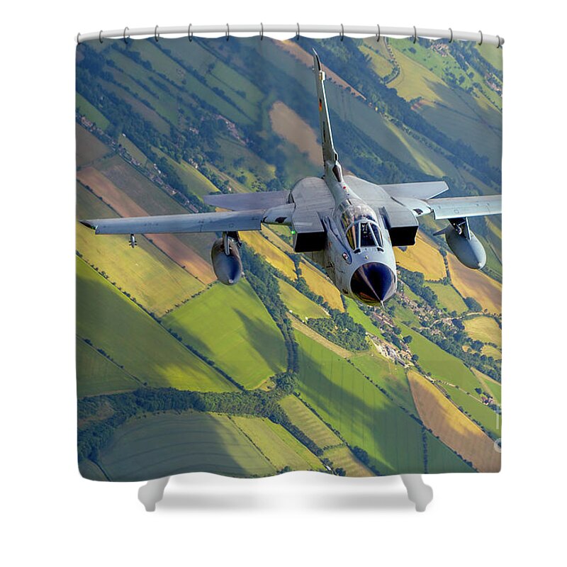 German Shower Curtain featuring the photograph German Air Force, Panavia Tornado b9 by Nir Ben-Yosef