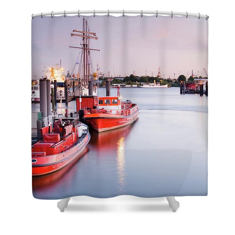 Sailboat Shower Curtain featuring the photograph Germany, Hamburg, Niederhafen And by Mel Stuart