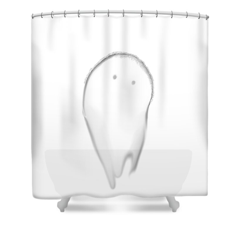 Ghost Impression Hauntings Shower Curtain featuring the mixed media Ghost Impression Hauntings by Delynn Addams