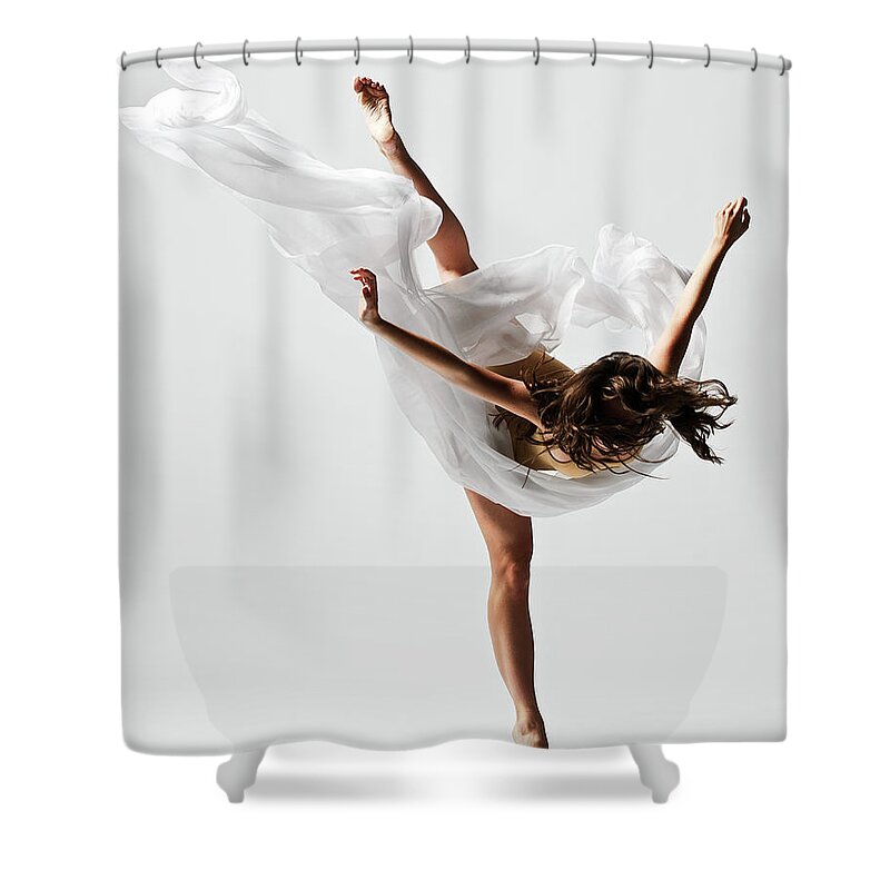 Ballet Dancer Shower Curtain featuring the photograph Girl Dancing by Copyright Christopher Peddecord 2009