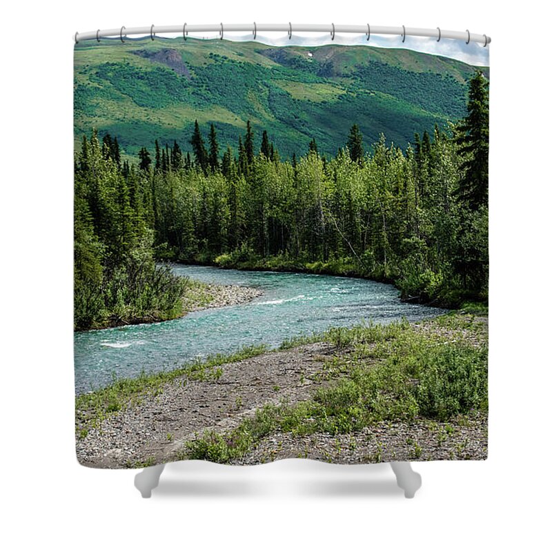 Alaska Shower Curtain featuring the photograph Glacial Waters by Marcy Wielfaert