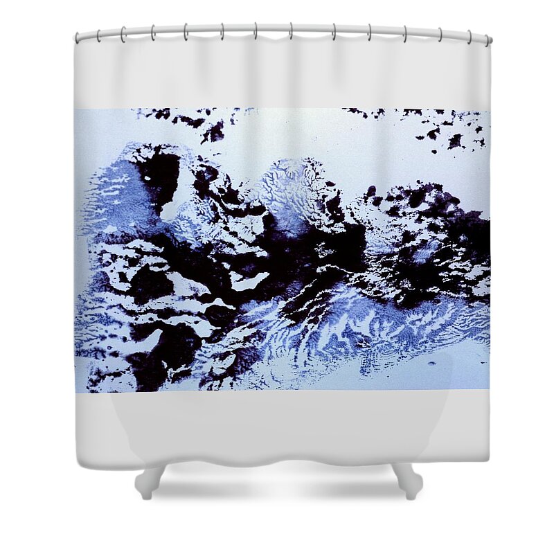 #alaska #glacier #bay #bay #cold #ice #north #sea #ocean #fish #fishing #vacation #destination #tour #contemporary #scarpace #monotype #oil #painting #wallart Shower Curtain featuring the painting Glacier Bay, Alaska by J Vincent Scarpace