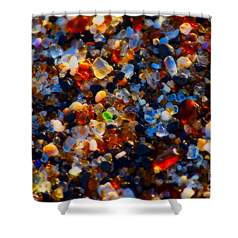 Sea Glass Shower Curtain featuring the photograph Sea Glass Gems by Debra Banks