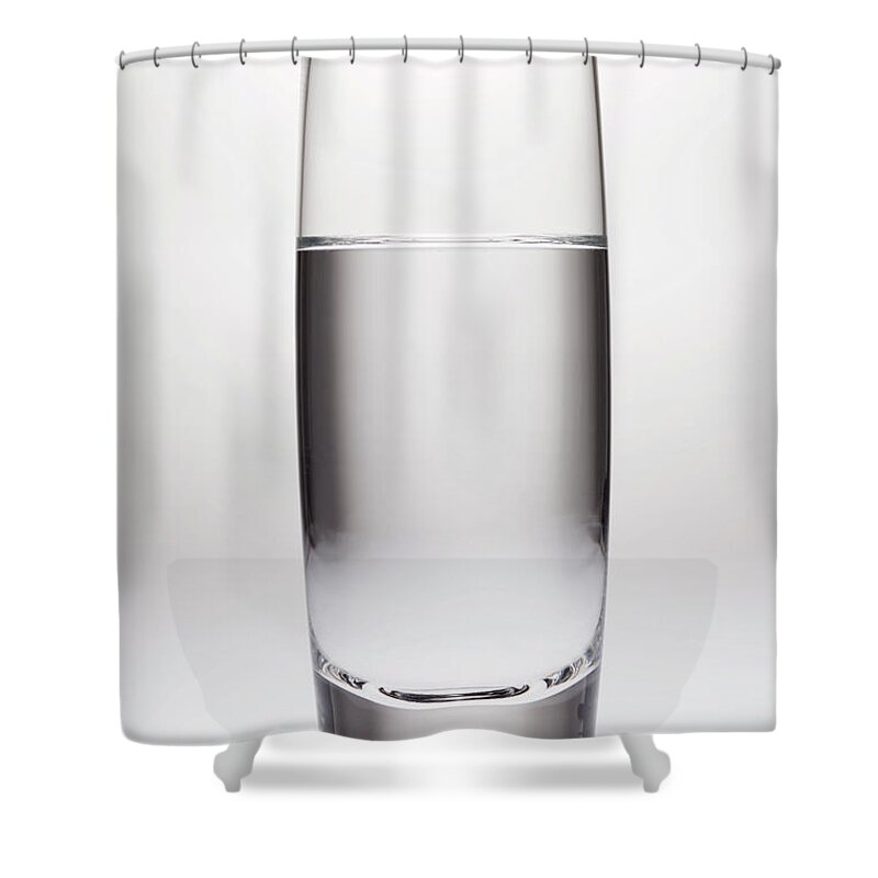 White Background Shower Curtain featuring the photograph Glass Of Clean Water by Joho