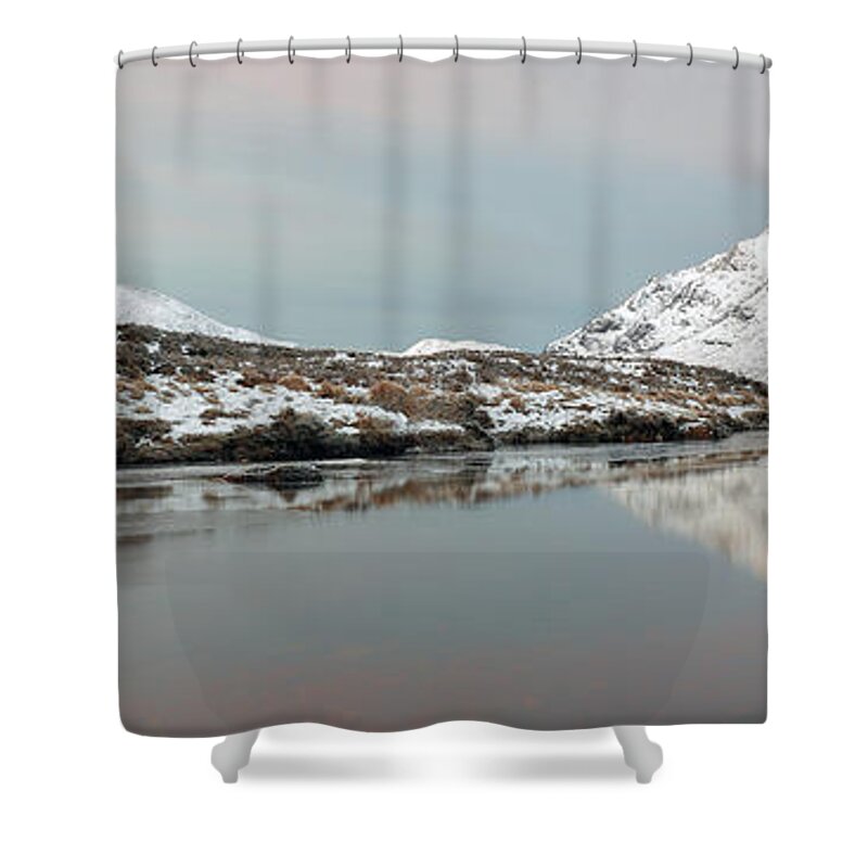 Glencoe Shower Curtain featuring the photograph Glencoe Snow Mountain Winter Sunrise by Grant Glendinning