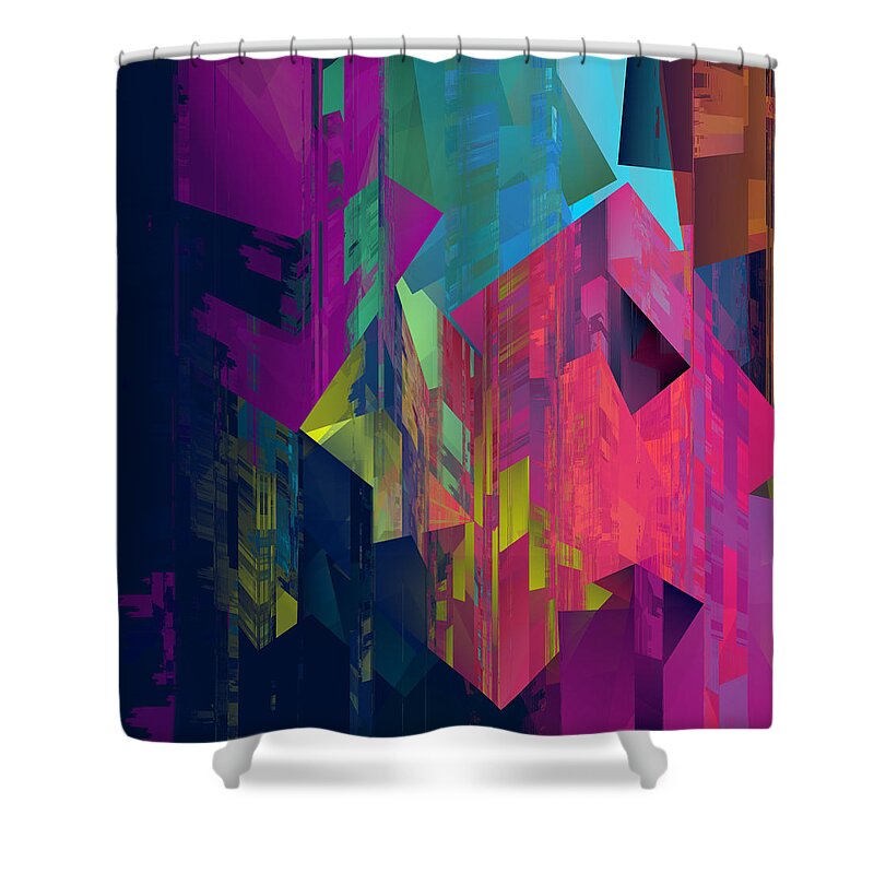 Glitch Shower Curtain featuring the digital art Glitch 6 by Chris Butler