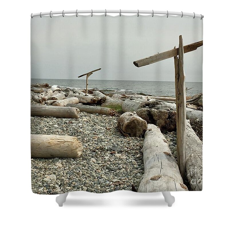 Beach Shower Curtain featuring the photograph Go North Young Man by Bill Thomson