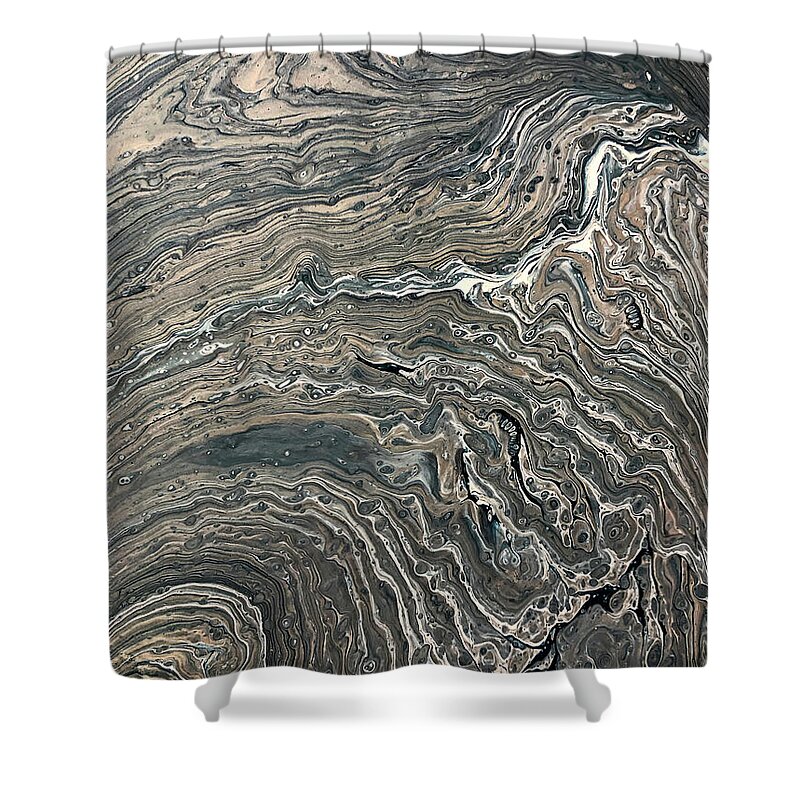 Acrylic Shower Curtain featuring the painting Go With the Flow by Teresa Wilson