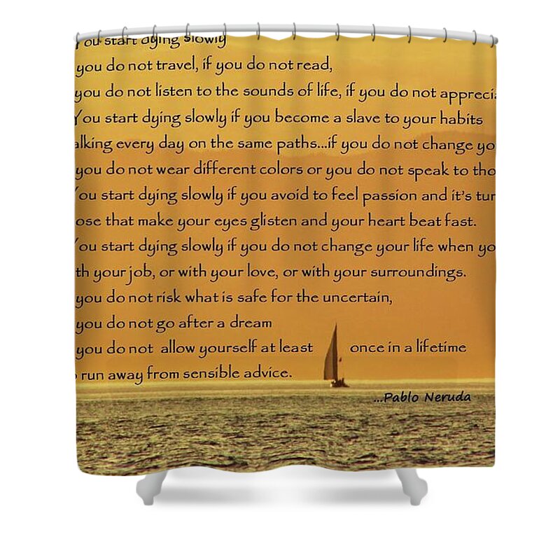 Pablo Neruda Shower Curtain featuring the photograph Golden Dream by Fred Bailey