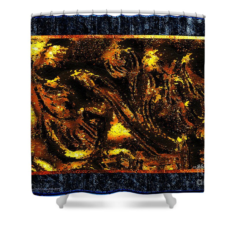 Gold Shower Curtain featuring the photograph Golden Ship of Stars and Dreams by Aberjhani