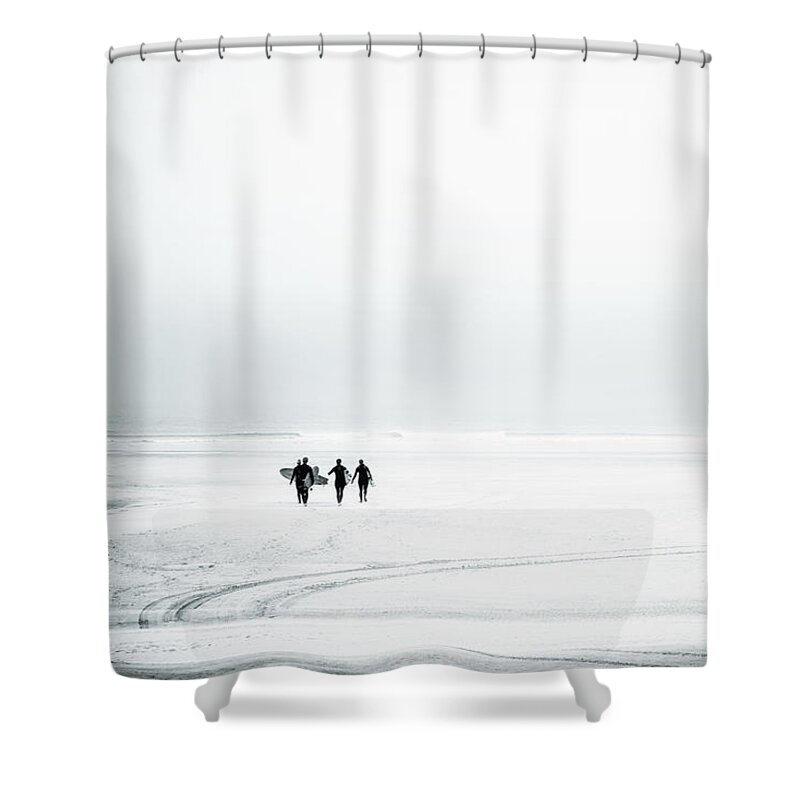 Surfing Shower Curtain featuring the photograph Gone Surfing by Dorit Fuhg