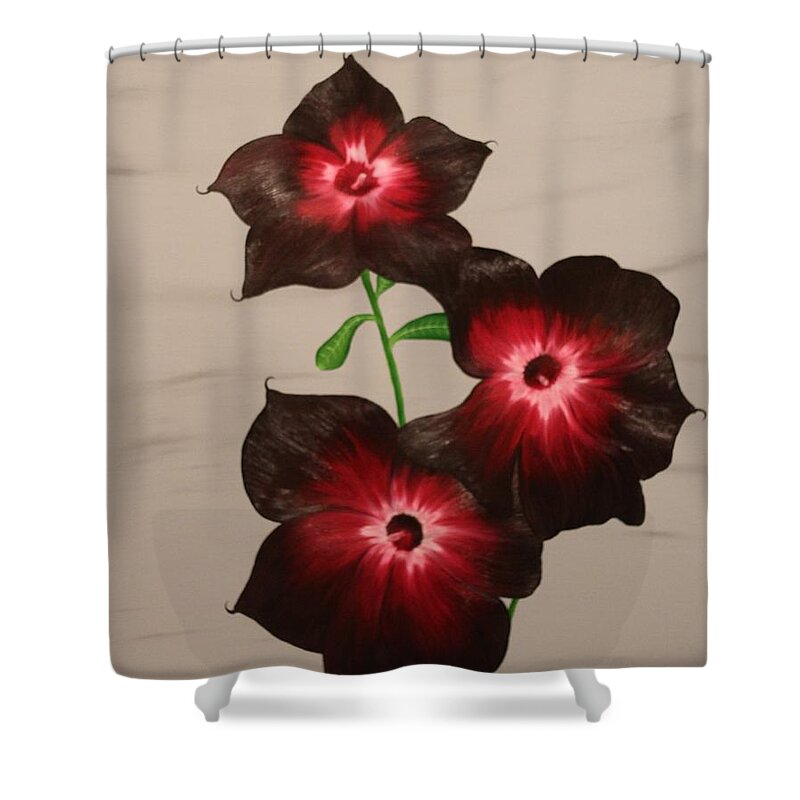 Flowers Shower Curtain featuring the painting Goodnight Flower by Berlynn