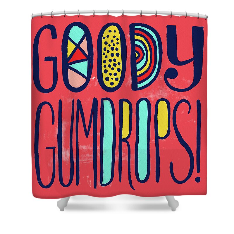 Goody Gumdrops Shower Curtain featuring the painting Goody Gumdrops by Jen Montgomery