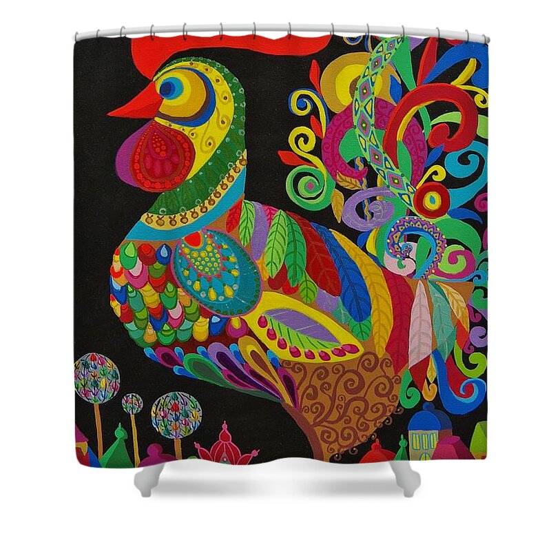 Prince Shower Curtain featuring the painting Goog Morning-Coffee Time by Mimi Revencu