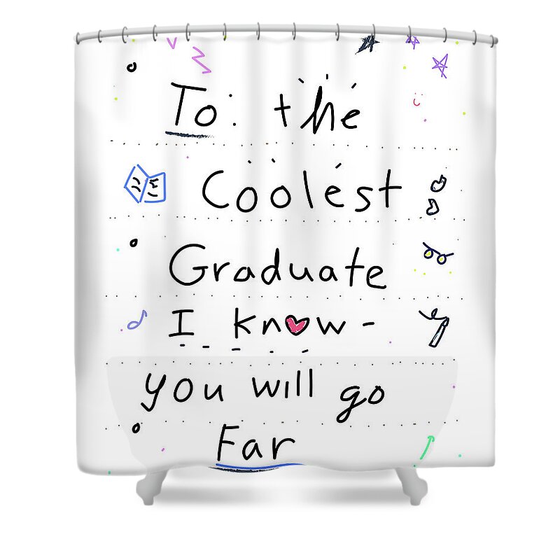 Words Shower Curtain featuring the drawing Graduate by Ashley Rice