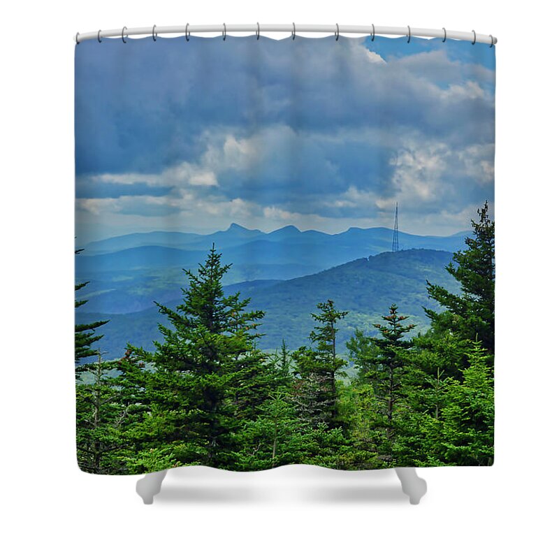 Grandmother Mountain Shower Curtain featuring the photograph Grandmother Mountain by Meta Gatschenberger