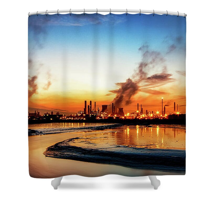 Tranquility Shower Curtain featuring the photograph Grangemouth Oil Refinery by Scott Masterton