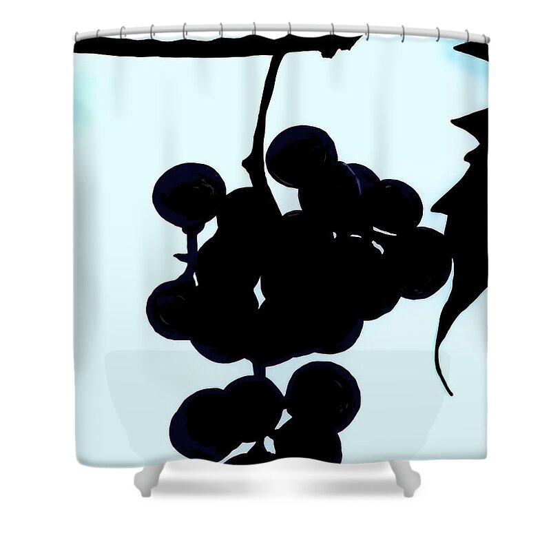 Grapes Shower Curtain featuring the drawing Grapes by D Hackett