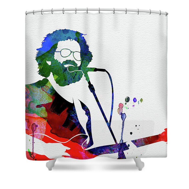 Grateful Dead Shower Curtain featuring the mixed media Grateful Dead Watercolor by Naxart Studio