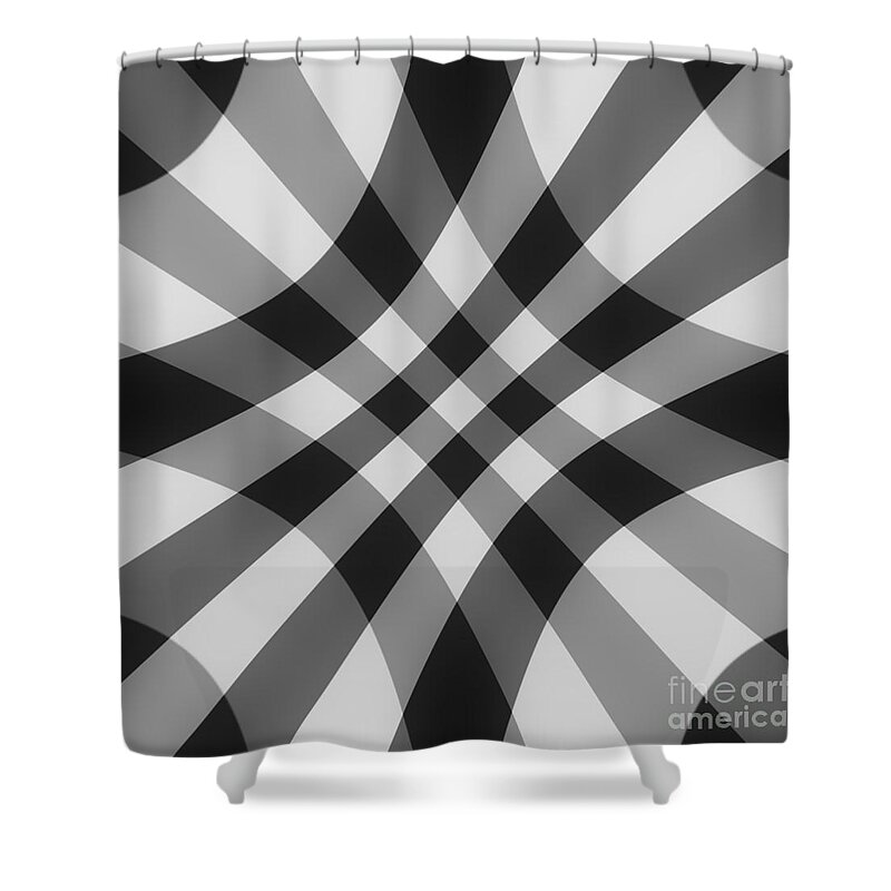 Gray Shower Curtain featuring the digital art Gray Crosshatch by Delynn Addams for Home Decor by Delynn Addams
