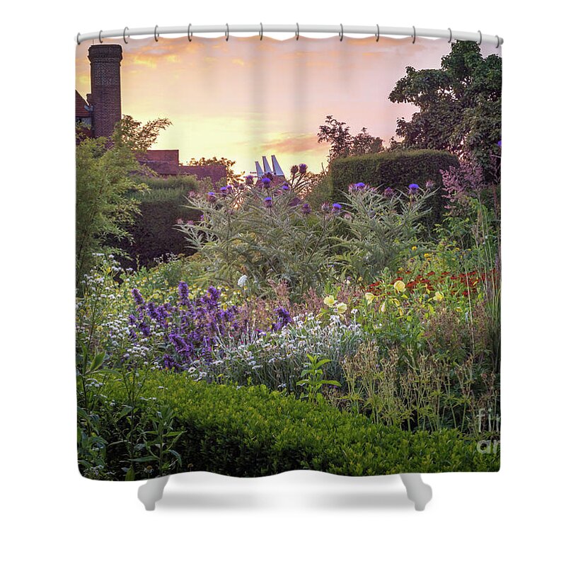 Great Dixter Shower Curtain featuring the photograph Great Dixter Perennial Border by Perry Rodriguez