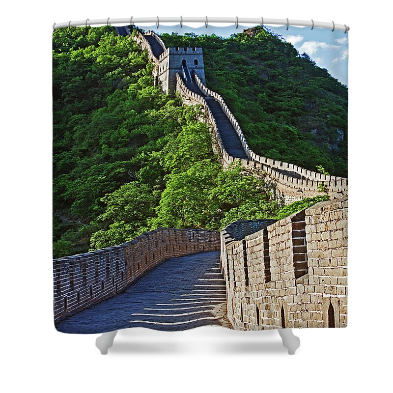 Tranquility Shower Curtain featuring the photograph Great Wall Of China At Mutianyu, China by John W Banagan