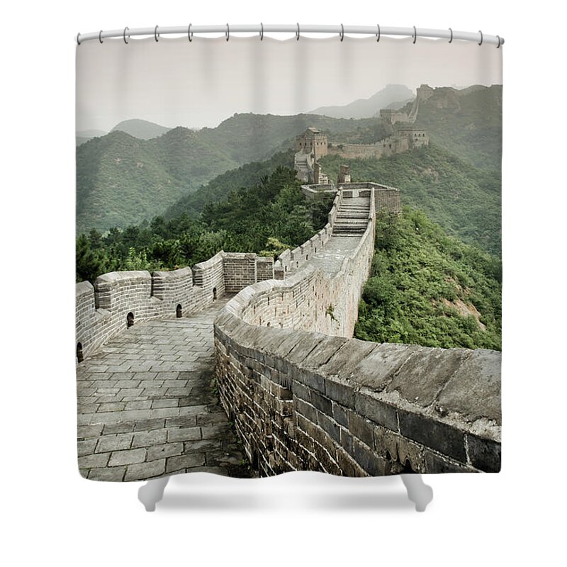Chinese Culture Shower Curtain featuring the photograph Great Wall Of China, China by Inigoarza