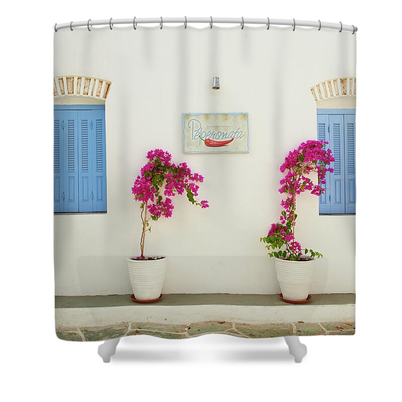 Tranquility Shower Curtain featuring the photograph Greece, Cyclades, Folegandros, Hora by Tuul & Bruno Morandi