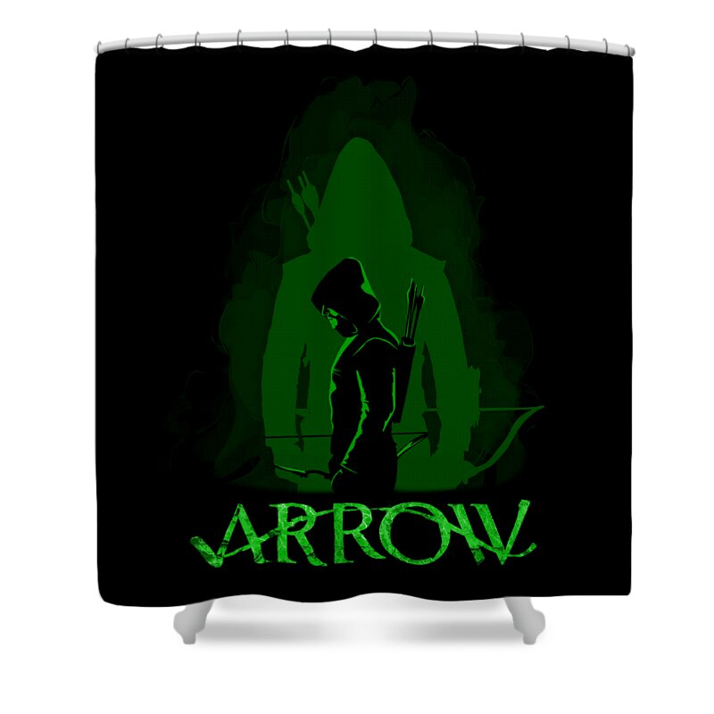 Arrow Shower Curtain featuring the digital art Green Arrow by Cofernelso