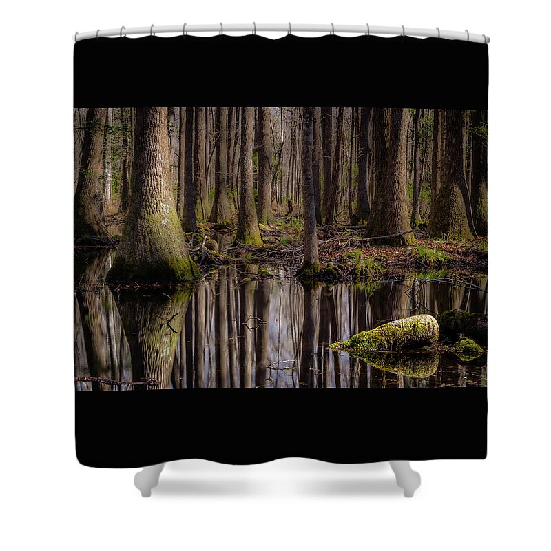 Art Shower Curtain featuring the photograph Green Pond by Gary Migues
