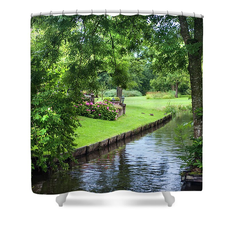 Jenny Rainbow Fine Art Photography Shower Curtain featuring the photograph Greenery of Giethoorn. The Netherlands by Jenny Rainbow