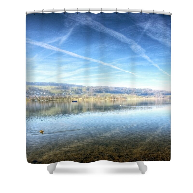 Tranquility Shower Curtain featuring the photograph Greifensee by Björn Disch
