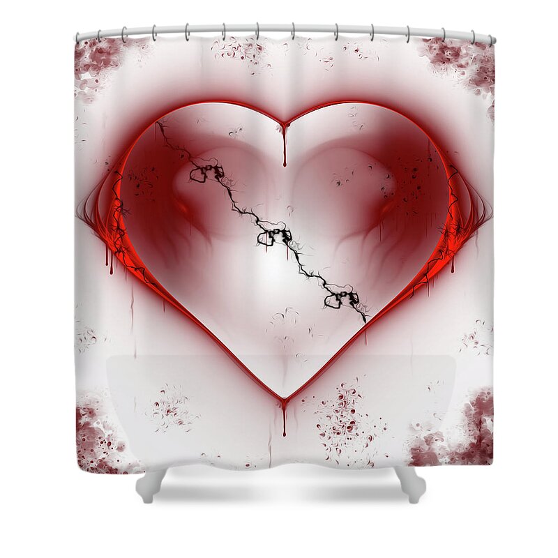 Heart Shower Curtain featuring the digital art Grief by Brandi Untz