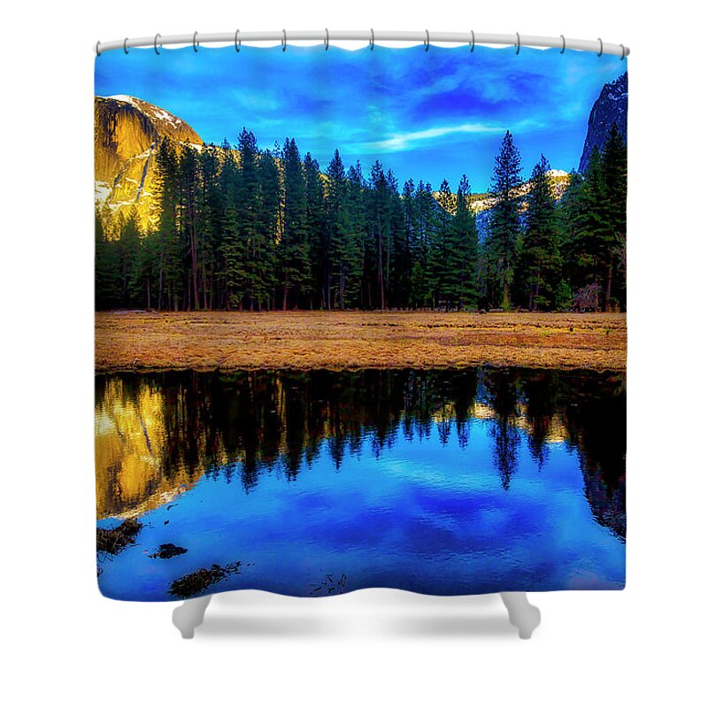 Half Dome Shower Curtain featuring the photograph Half Dome Reflection by Garry Gay