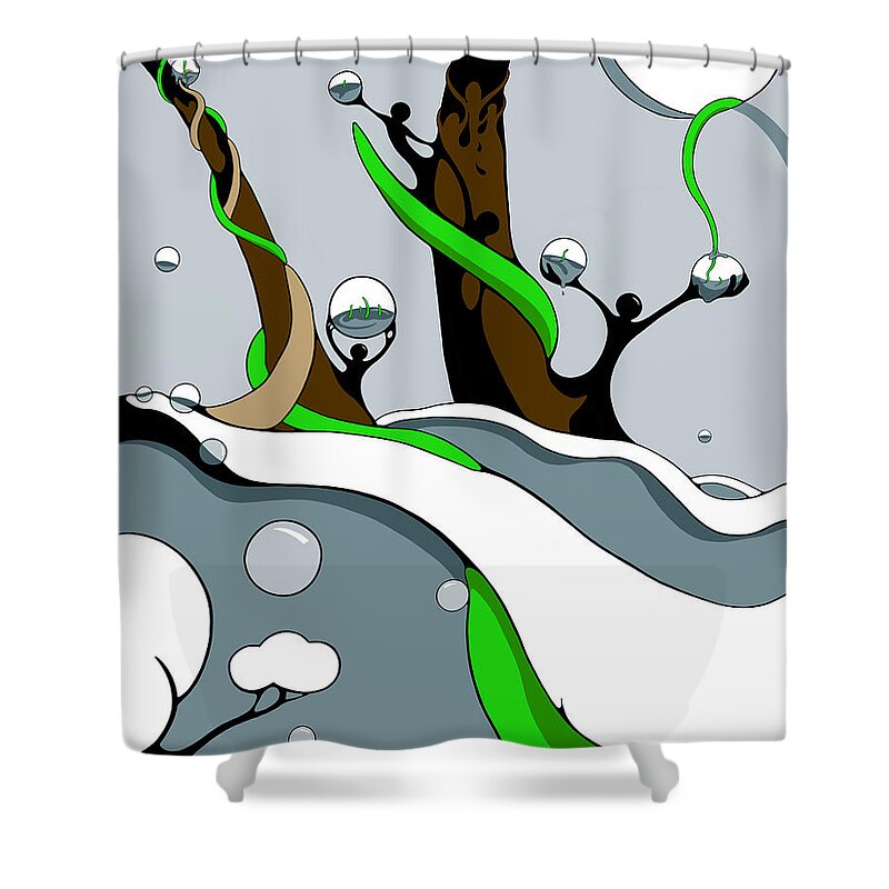 Vines Shower Curtain featuring the drawing Half Full by Craig Tilley