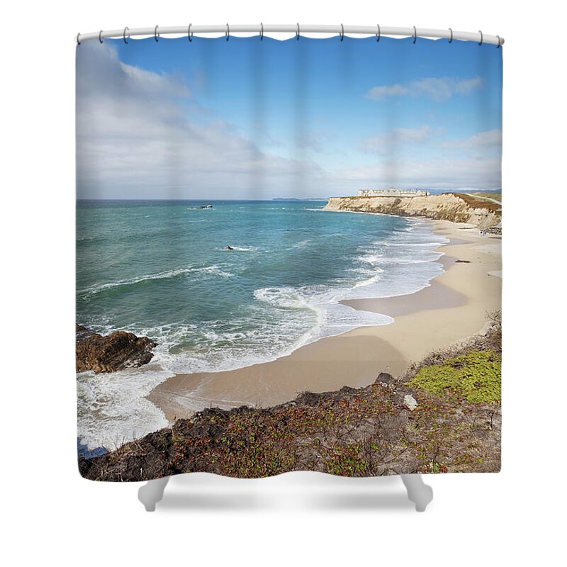Summer Shower Curtain featuring the photograph Half Moon Bay California by Stevegeer