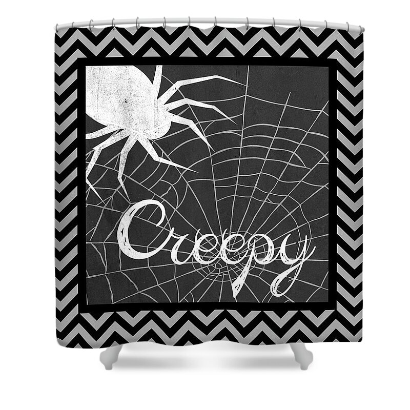 Halloween Shower Curtain featuring the digital art Halloween Chevron II by Sd Graphics Studio