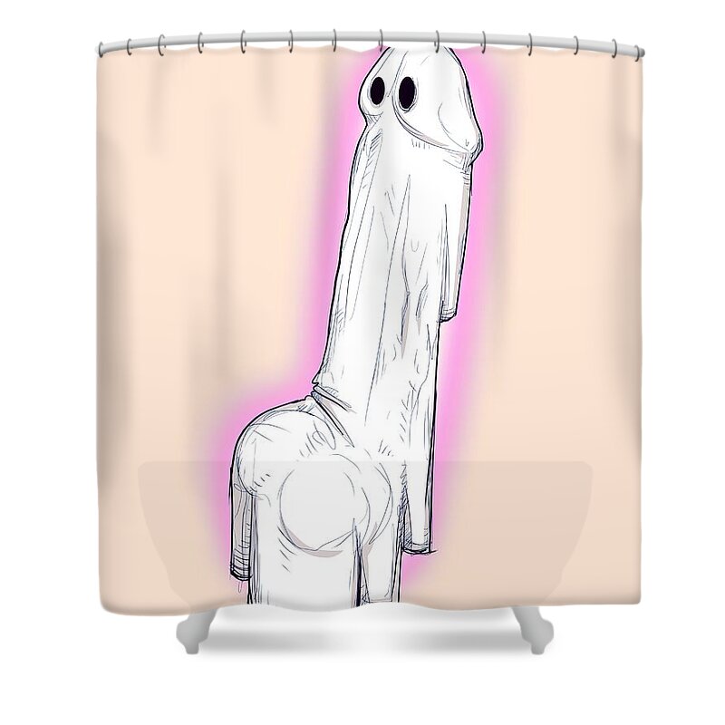 Halloween Shower Curtain featuring the drawing HallowPeen by Ludwig Van Bacon