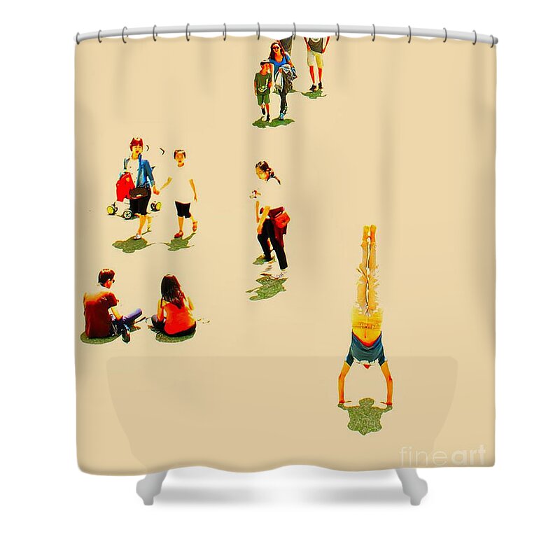 Handstand Shower Curtain featuring the photograph Handstand by FD Graham