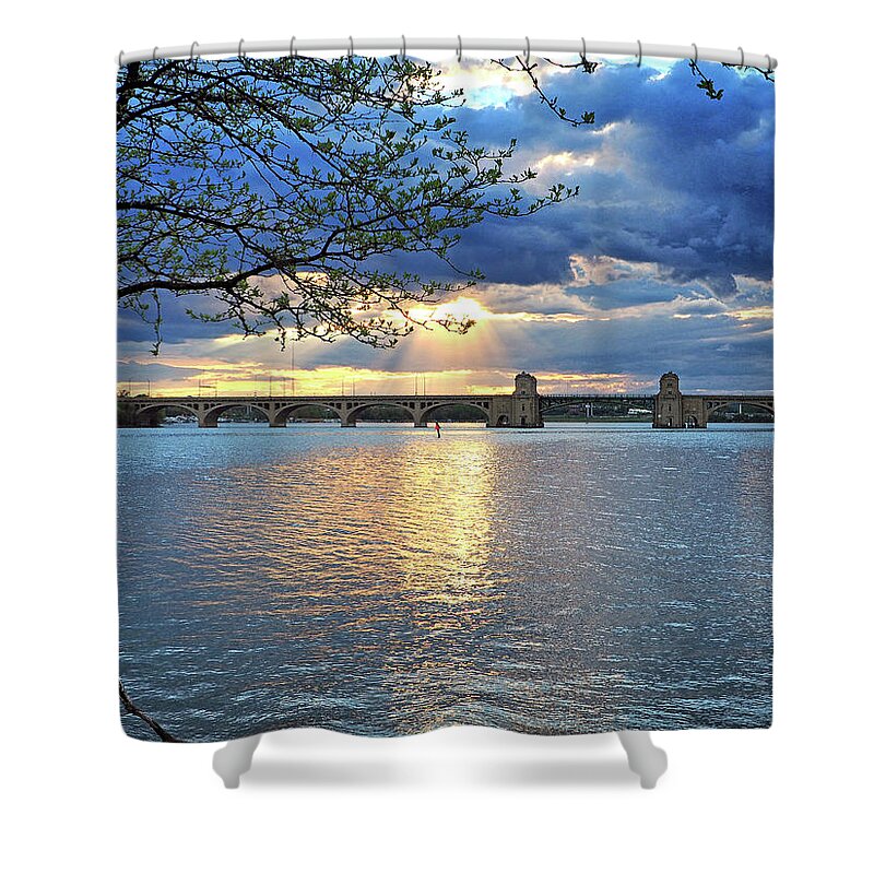Hanover Street Bridge Shower Curtain featuring the photograph Hanover Street Bridge Baltimore Maryland by Bill Swartwout