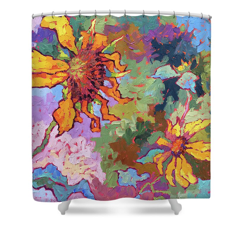  Shower Curtain featuring the painting Happy Faces by Srishti Wilhelm