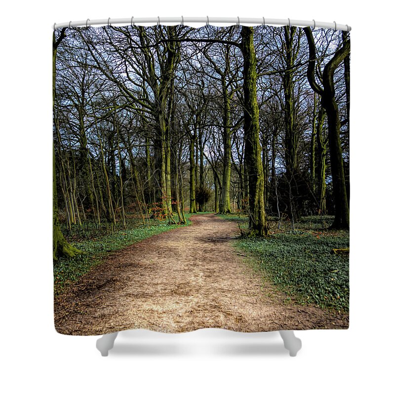 1700 Shower Curtain featuring the photograph Hardwick Hall Lady Spencer's Walk by Scott Lyons