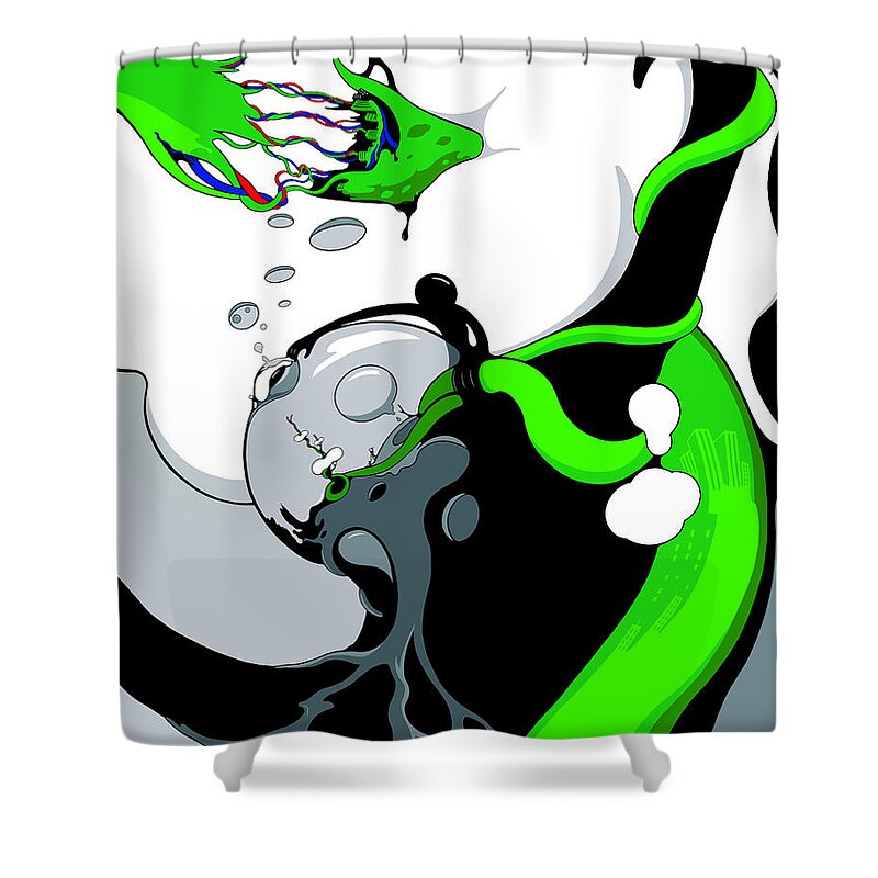 Vines Shower Curtain featuring the drawing Hardwired by Craig Tilley